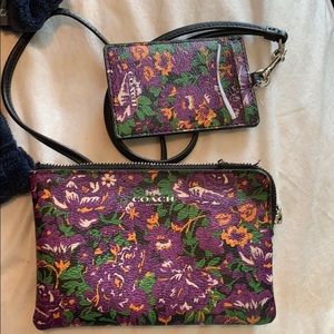 Coach wristlet and card holder set